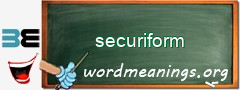 WordMeaning blackboard for securiform